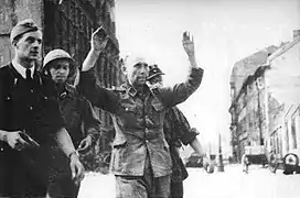 One of the German POW's captured during the fighting at the PAST building located on Zielna Street, 20 August 1944
