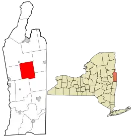 Location in Washington County and the state of New York.