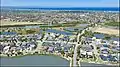 Aerial shot of western Waterways (prior to construction of the Peninsula Freeway), viewing southwest towards Port Phillip Bay