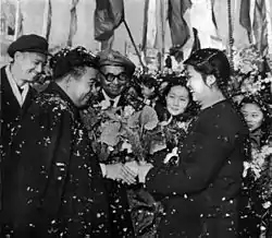 Image 51A welcoming ceremony for Sihanouk in China, 1956 (from Kingdom of Cambodia (1953–1970))