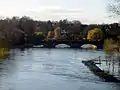 The Welsh Bridge, with the river at flood level.