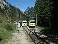 Two trains crossing in Aipl station