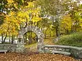 Kelleher-Jobes memorial arch at the north trailhead