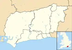 Maps of castles in England by county: L–W is located in West Sussex