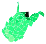 Support for Moran by county:.mw-parser-output .legend{page-break-inside:avoid;break-inside:avoid-column}.mw-parser-output .legend-color{display:inline-block;min-width:1.25em;height:1.25em;line-height:1.25;margin:1px 0;text-align:center;border:1px solid black;background-color:transparent;color:black}.mw-parser-output .legend-text{}&nbsp;&nbsp;>10%.mw-parser-output .legend{page-break-inside:avoid;break-inside:avoid-column}.mw-parser-output .legend-color{display:inline-block;min-width:1.25em;height:1.25em;line-height:1.25;margin:1px 0;text-align:center;border:1px solid black;background-color:transparent;color:black}.mw-parser-output .legend-text{}&nbsp;&nbsp;4–5%.mw-parser-output .legend{page-break-inside:avoid;break-inside:avoid-column}.mw-parser-output .legend-color{display:inline-block;min-width:1.25em;height:1.25em;line-height:1.25;margin:1px 0;text-align:center;border:1px solid black;background-color:transparent;color:black}.mw-parser-output .legend-text{}&nbsp;&nbsp;3–4%.mw-parser-output .legend{page-break-inside:avoid;break-inside:avoid-column}.mw-parser-output .legend-color{display:inline-block;min-width:1.25em;height:1.25em;line-height:1.25;margin:1px 0;text-align:center;border:1px solid black;background-color:transparent;color:black}.mw-parser-output .legend-text{}&nbsp;&nbsp;2–3%.mw-parser-output .legend{page-break-inside:avoid;break-inside:avoid-column}.mw-parser-output .legend-color{display:inline-block;min-width:1.25em;height:1.25em;line-height:1.25;margin:1px 0;text-align:center;border:1px solid black;background-color:transparent;color:black}.mw-parser-output .legend-text{}&nbsp;&nbsp;1–2%.mw-parser-output .legend{page-break-inside:avoid;break-inside:avoid-column}.mw-parser-output .legend-color{display:inline-block;min-width:1.25em;height:1.25em;line-height:1.25;margin:1px 0;text-align:center;border:1px solid black;background-color:transparent;color:black}.mw-parser-output .legend-text{}&nbsp;&nbsp;<1%