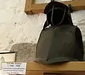 Cuirass and lobster-tailed pot helmet of the English Civil War (1642–1651), displayed at West Gate Towers and Museum, Canterbury, England.