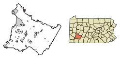 Location of East Vandergrift in Westmoreland County, Pennsylvania.
