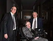 Richard Ovenden, Professor Stephen Hawking and Sir David Attenborough at the official opening of the Weston Library in 2015