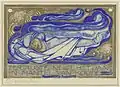 Calendar design for December, drawing, 1930–31