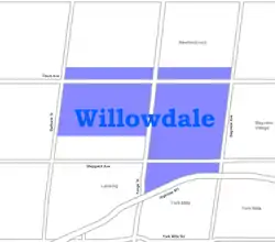 Location of Willowdale