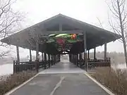The Wind-rain Bridge in Yanghu Wetland Park.