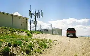A short-mast cell site atop a mountain in Wyoming, US