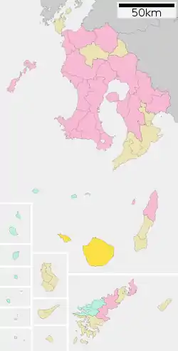 Location of Yakushima in Kagoshima Prefecture