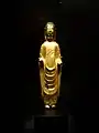 Yangp'yong Buddha, Silla, second half of the 6th century or first half of the 7th century. Gilt bronze, h. 30&nbsp;cm.  National Museum of Korea, National Treasure no.  186.
