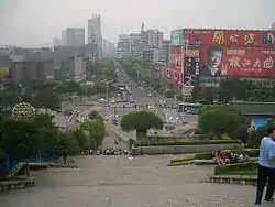 Looking down one of Yichang's main streets