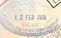 Exit stamp issued at Victoria Falls in an Israeli passport