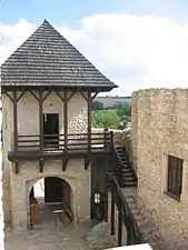 Bobolice Castle gate tower, August 2010