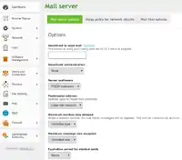 Screenshot of the Zentyal Dashboard, Mail section