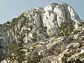 Closeup view of the summit
