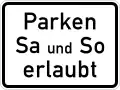 Parking allowed at weekends