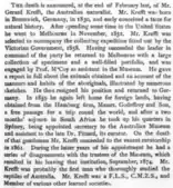 Krefft Obituary,Nature, 21 April 1881.