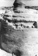 Rump of the Sphinx, with passage entrance at floor-level.