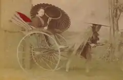 Japanese woman in jinrikisha