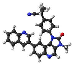 Ball-and-stick model of the BEZ235 molecule