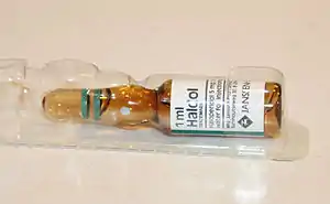  A sample of haloperidol under the trademark Haldol, 5 mg/ml