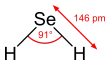 Structural diagram of the hydrogen selenide molecule