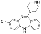 Chemical structure of N-Desmethylclozapine.
