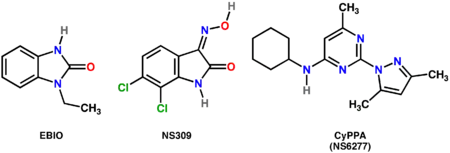 Chemical structure of SK ion channel modulators.