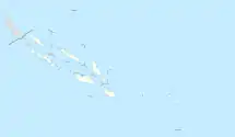 Map of Solomon Islands with mark showing location of Hele