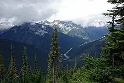 Forests in front of a mountain