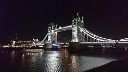 Tower Bridge at night from South Bank